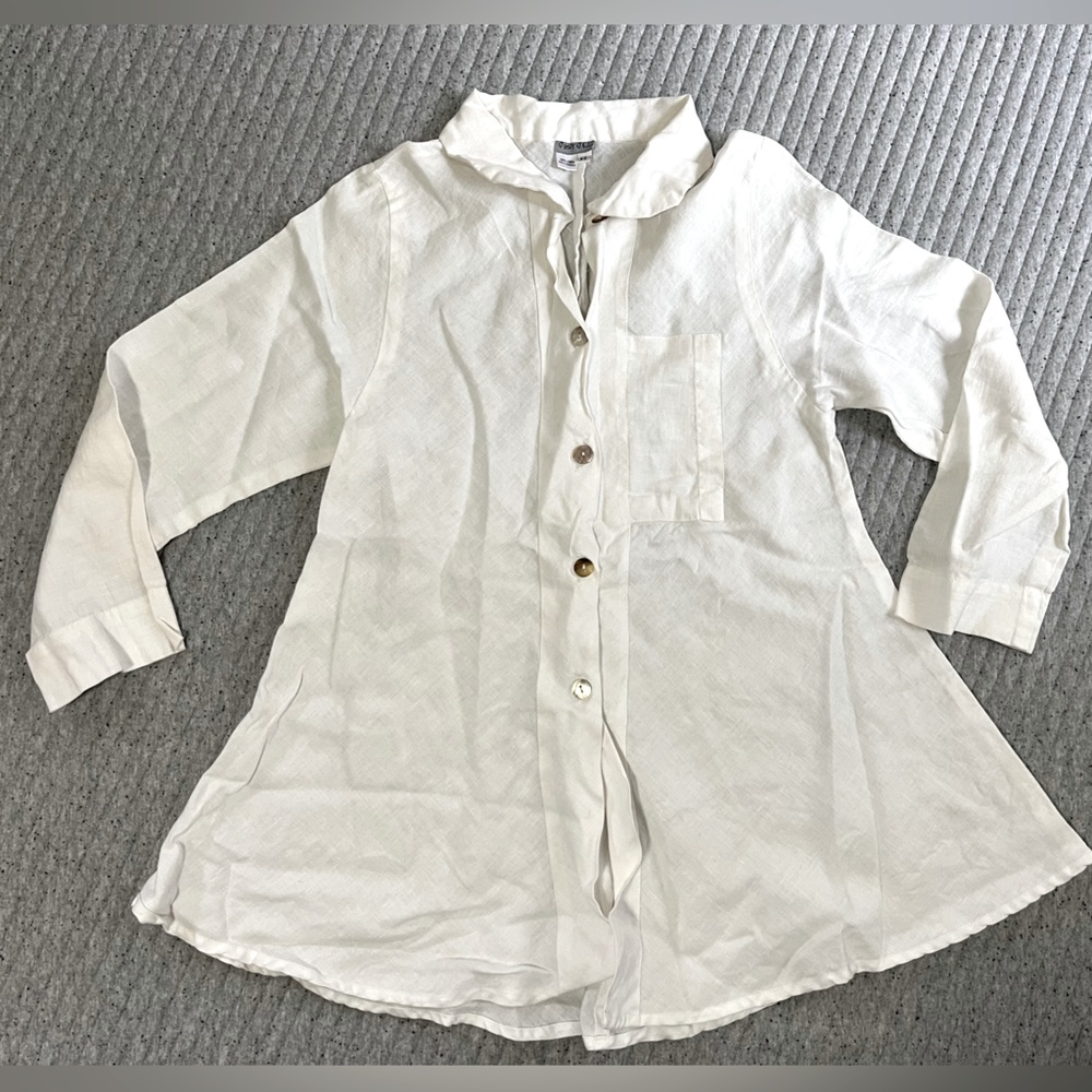 Just Jill White Linen Tunic XS